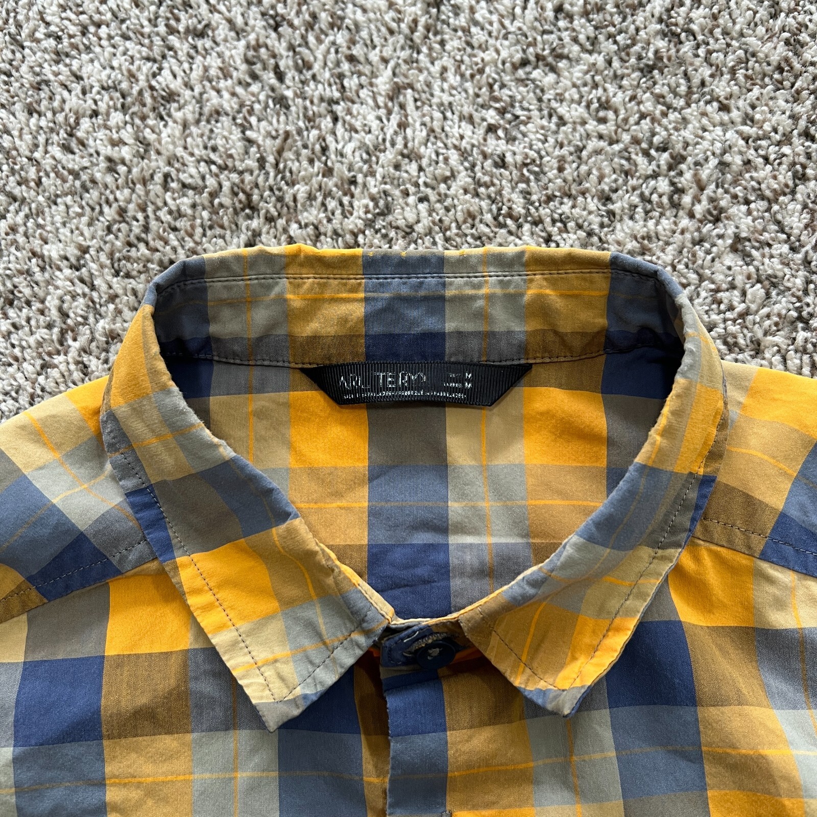 ARC'TERYX Arcteryx Brohm Camicia a Quadri con Bottoni Manica Corta Uomo M Giallo Arrampicata Escursione