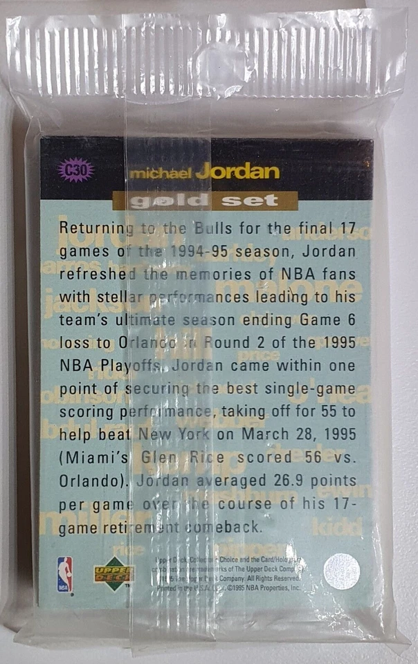 1995 Upper Deck Michael Jordan JUEGO DORADO Crash the Game (las 30 cartas) - Sellado Foto 4 de 4