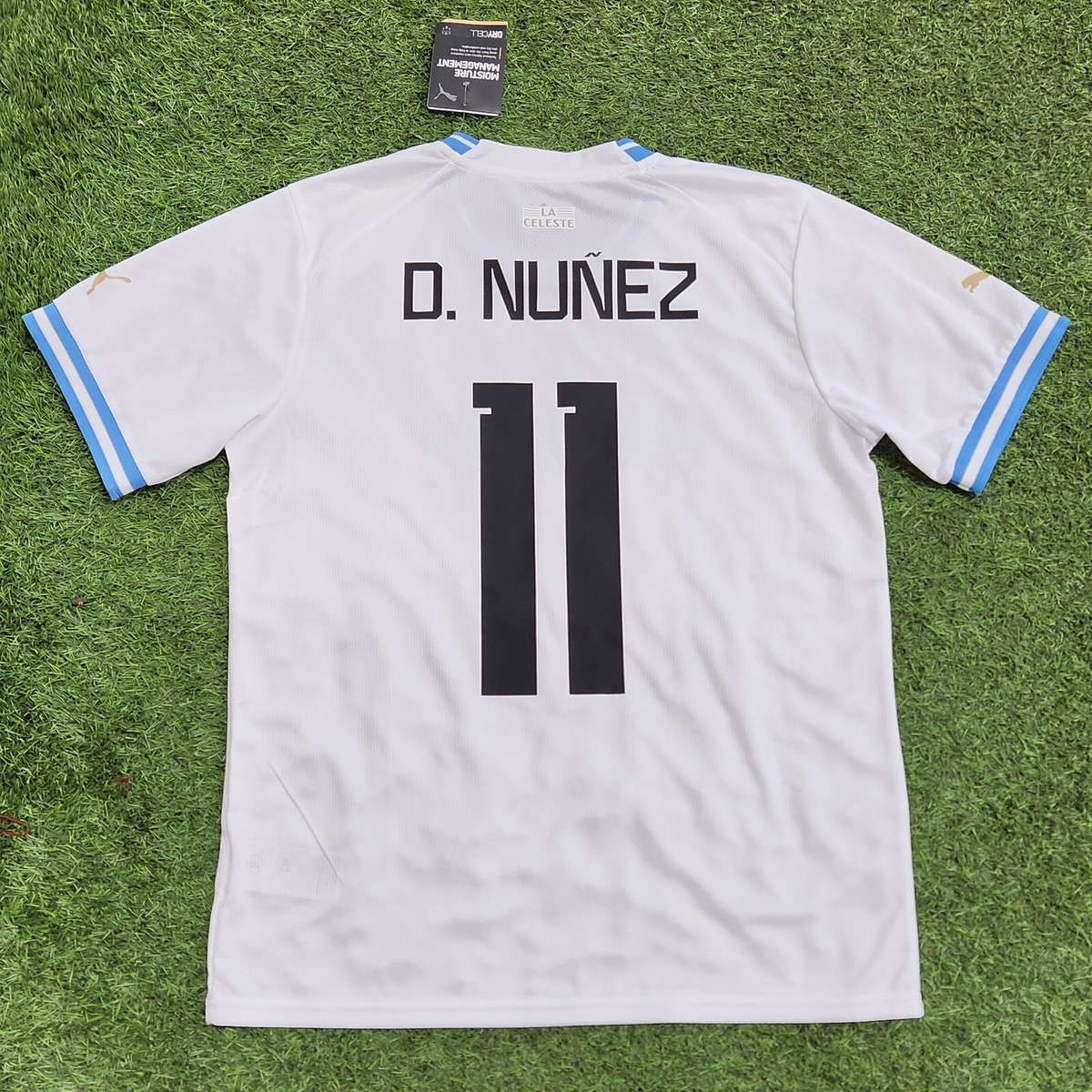 Puma Uruguay Men's Away Jersey 22/23 D. NUNEZ #11 White-Blue | eBay