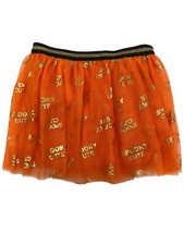 Girls Orange  Gold Tulle Spooky Cute Halloween Skirt