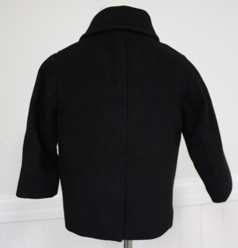 j crew crewcuts Coat Black Peacoat Wool Blend Toddler Boys Size 2 NWTS New - Picture 3 of 7