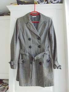 Manteau caban veste Gris doublé MIM Femme taille S TBE | eBay