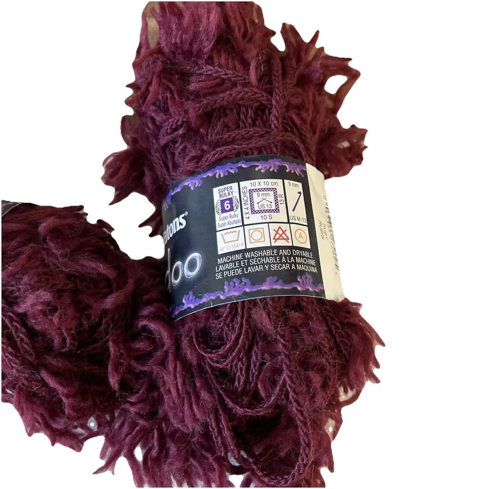 Patons Voodoo Yarn *Ruby* New 1.75 oz (2 Count) Foto 3 de 3
