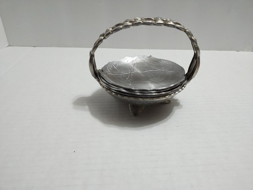 Wrought Hammered Aluminum Coasters And Basket Rodney Kent Hand Basket Dogwood - Picture 13 of 20