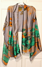 Women's 100 Silk Scarf, Multi Color, New without Tags 34"X70"