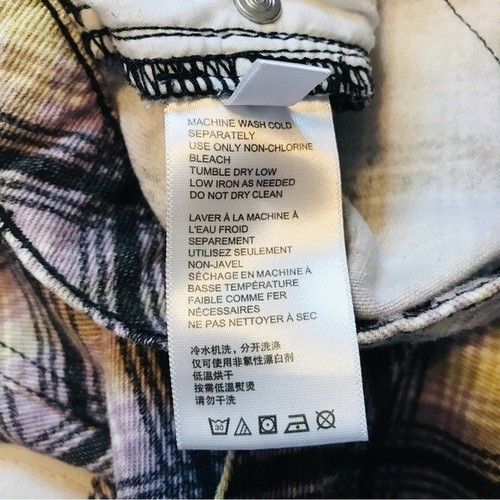 Urban Outfitters BDG Purple Plaid High Rise Slim Straight Crop Jeans Size 28 6 S - Picture 10 of 11