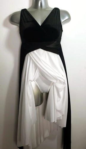 Costume vestito danza lirica grande nero/bianco bambina CHIAMATA TENDA NUOVO SENZA ETICHETTE - Foto 6 di 17