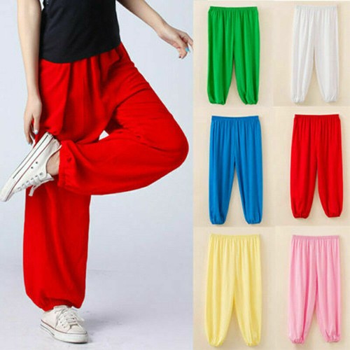 Pantaloni harem da donna bambino ragazzo ragazza pantaloni larghi danza yoga Ali Baba leggings - Foto 8 di 37