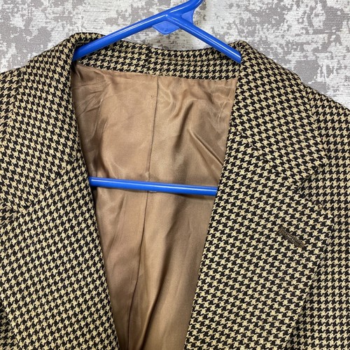 Tuta blazer due bottoni Lauren Ralph Lauren uomo 46 pied de poule lana marrone nero - Foto 4 di 14