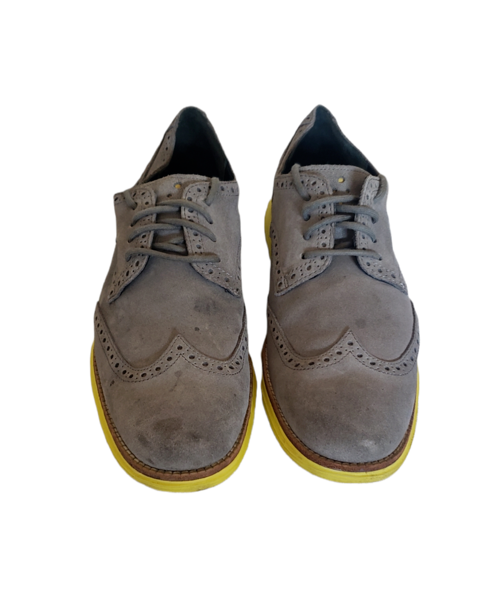 Cole Haan Lunargrand Gray Wingtip Derby Suede Men display picture 3