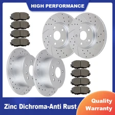 Fit for Toyota Camry Avalon LEXUS ES350 Front Rear Drilled Brake Rotors and Pads