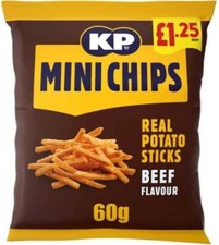 KP Beef Mini Chips 60g - Box of 20 - 20x60g Real Potato Sticks