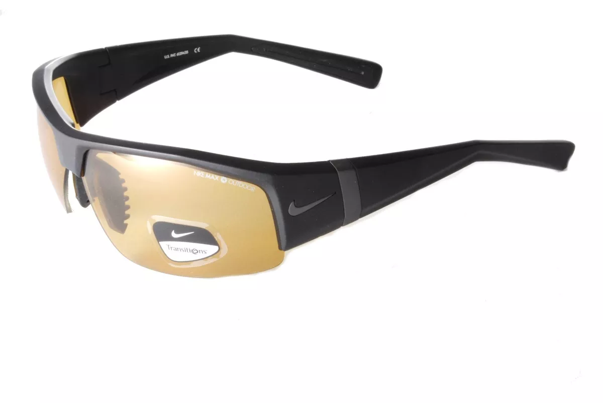 Nike SQ EV0673 003 PH Matte Black Transitions Photochromic Yellow Lens