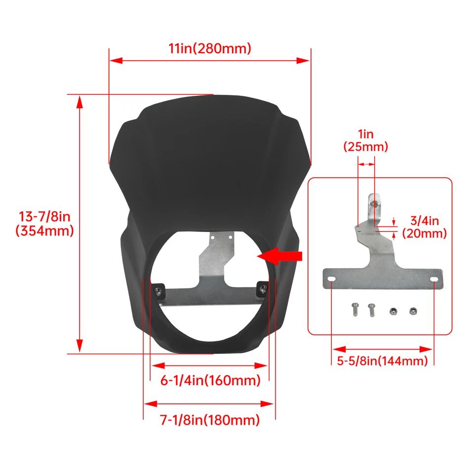 Máscara de cubierta de carenado de faros negros para Harley Softail Breakout FXBRS 18-23 Foto 2 de 4