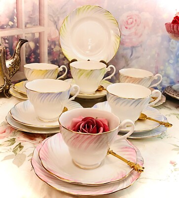 Beautiful Royal Standard Harlequin 18 Piece Tea Set Unusual and