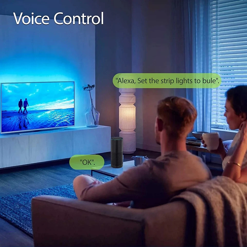 HBN Home WIFI Wireless RGB Smart LED Strip Lights 32.8ft WiFi RGB LED Kit 5050 - Image 2 of 4