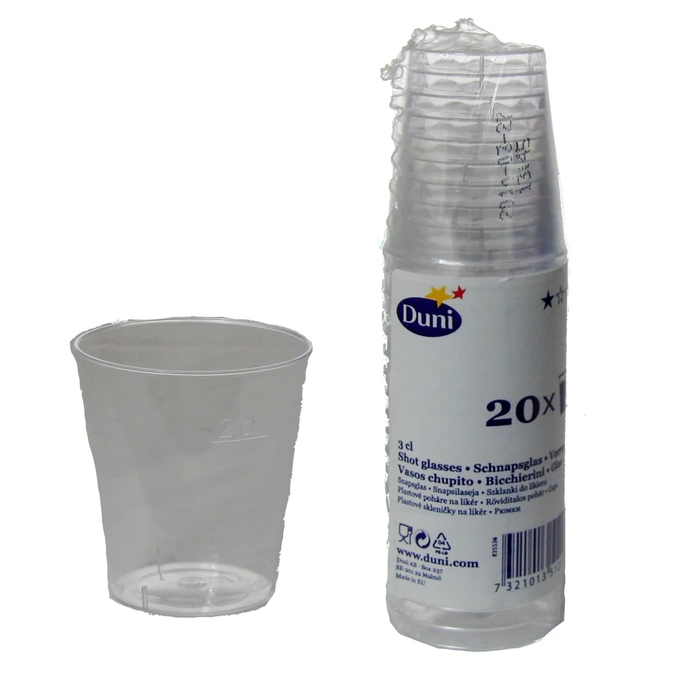 20 Duni Schnapsgläser mit Eichstrich 2cl Becher Schnaps Oktoberfest Party
