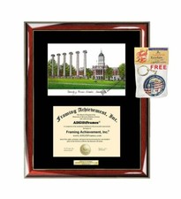 AllGiftFrames University of Missouri Diploma Frame Lithograph Degree Graduation 