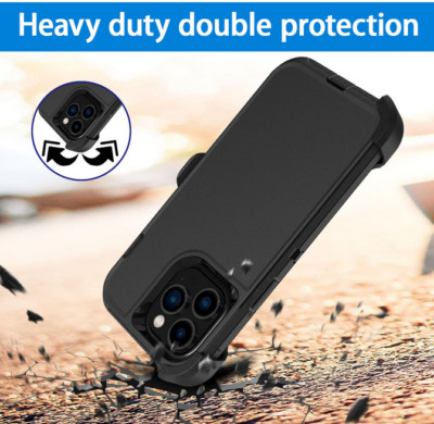 For iPhone 11 12 13 14 Pro Max Case Shockproof Series Fits Defender Belt Clip
