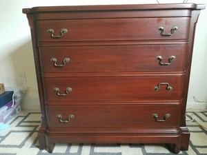 Vintage Dresser Solid Mahogany Empire Chest Of Drawers Local