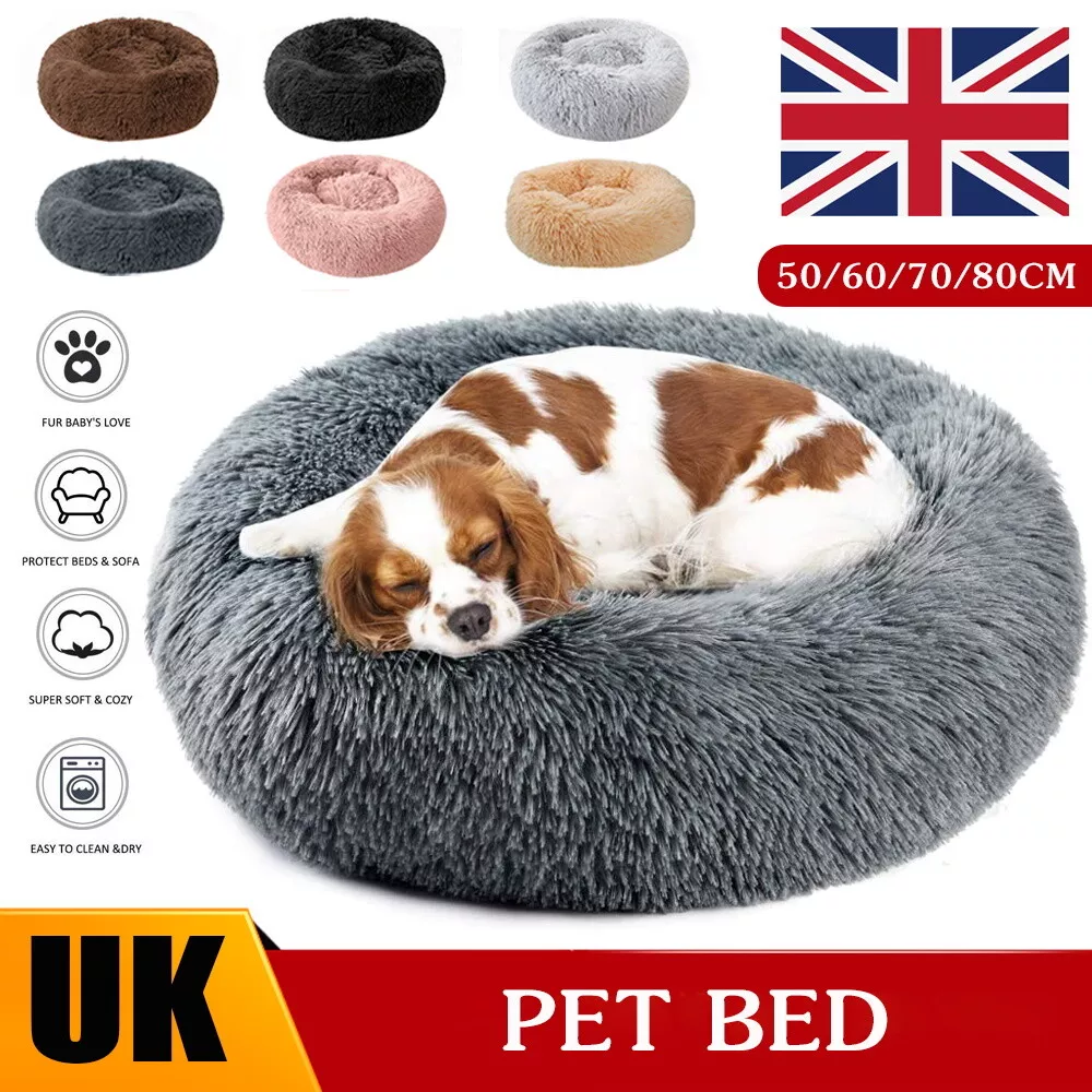 Round plush pet clearance bed