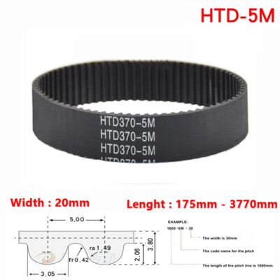 5M SERIES HTD TIMING BELT 20MM WIDE 5MM PITCH CNC ROBOTICS HIGH QUALITY