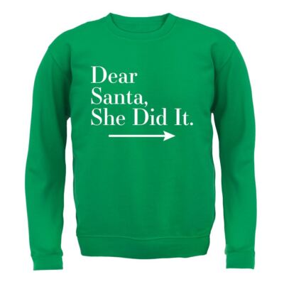Dear Santa, She Did It - Erwachsenen Hoodie / Pullover - Weihnachten Xmas Secret lustig