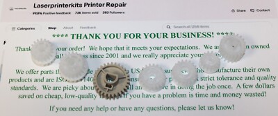 HP LJ LASERJET P3005 FUSER DRIVE GEARS SET OF 7 PIECES USA PREMIUM QUALITY PARTS