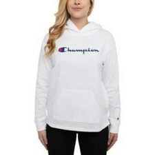 Champion Woman's Cotton Hoodie White Size Medium