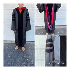 doctoral graduation gown with hood