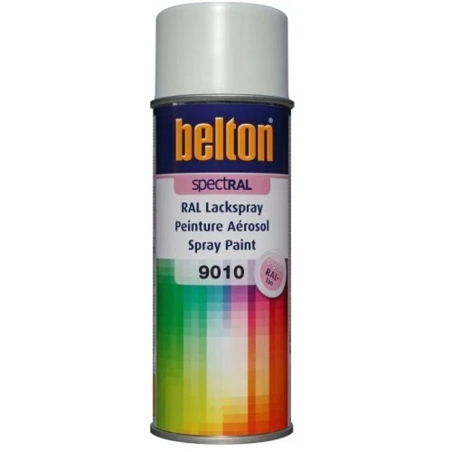 Peinture bombe en spray Belton Spectral – Blanc pur brillant RAL 9010– 400 ml