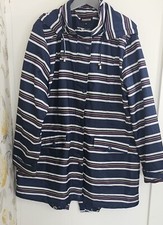 Finesse Striped Multi Lightweight Hooded Coat Size 22