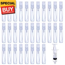 30Pcs 5ml/0.17Oz Portable Mini Refillable Clear Glass Empty Sprayer Perfume Bott
