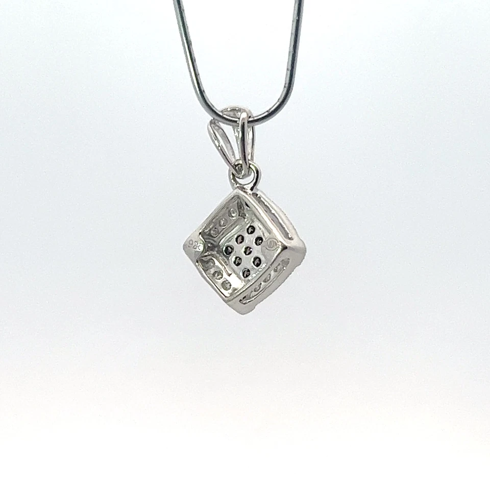 NUEVO Colgante de plata de ley de 0,46 quilates con coñac y diamantes naturales blancos Foto 2 de 4