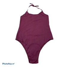NWT BP. Purple Ribbed Halter Bodysuit Medium Med M