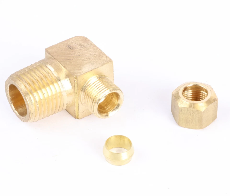 Brass Fairview 90° Elbow Tube Fitting, 3/8" Tube OD x 1/2" Male NPT - Image 3 of 3