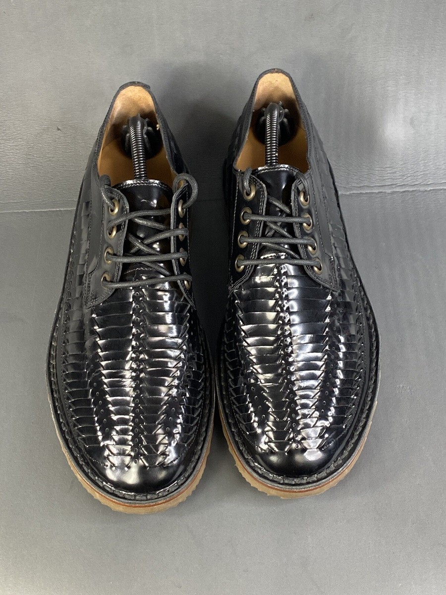 Marc Jacobs Woven Leather Shoe Men’s Black Lace Up Tractor Soul Size 10/44 Marc Jacobs Woven Leather Shoe Men main image 4