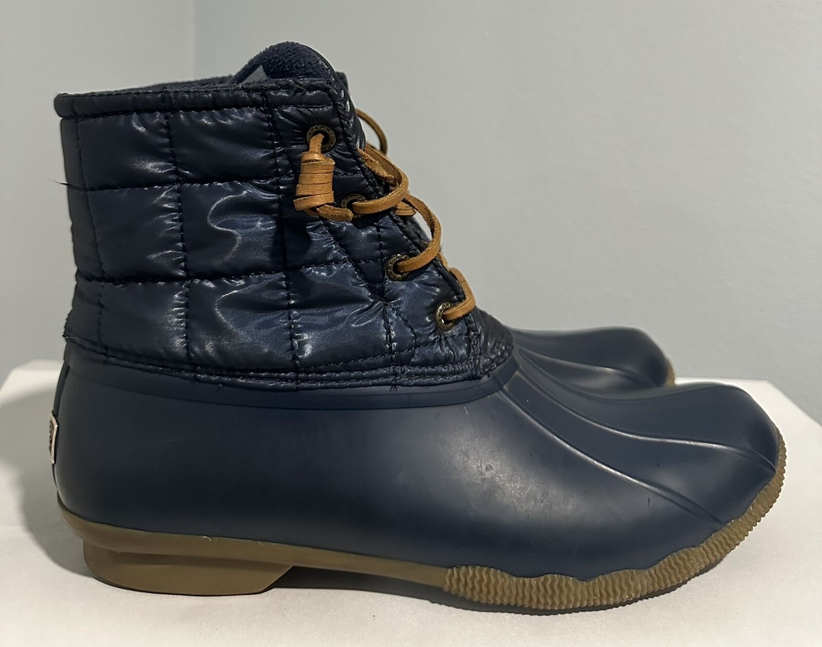 Sperry Top Sider Saltwater Duck Boots Women Size 10 Blue