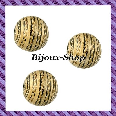 5 Holzperlen Ball Spirale Schwarz   Abaca   26mm