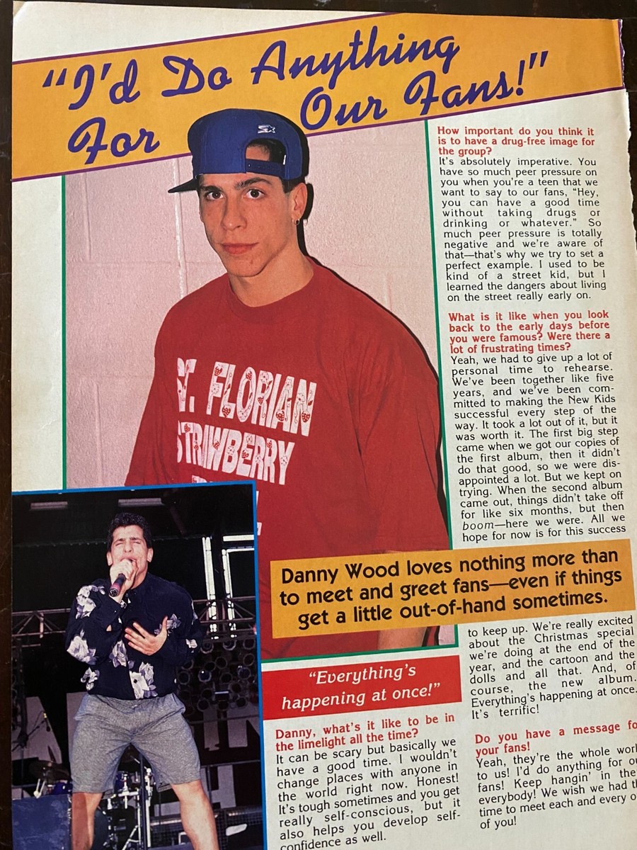 Danny Wood, New Kids on the Block, Full Page Vintage Clipping | eBay