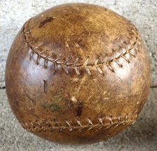 Vintage 1920-1930s??  Leather Softball - Hand stitching?? - Nice Original Patina