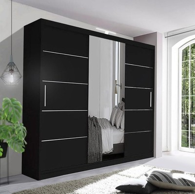 Schiebetürenschrank Schlafzimmermöbel Aufbewahrung Regale Hängeschienen Schrank UK