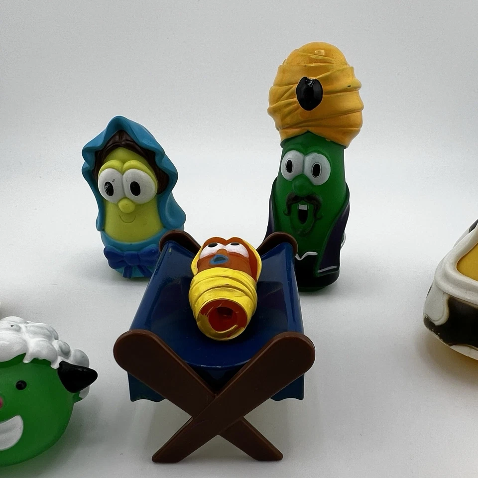 Lote de 8 figuras de belén Veggie Tales piezas de repuesto Big Idea Toys 2004 Foto 4 de 4