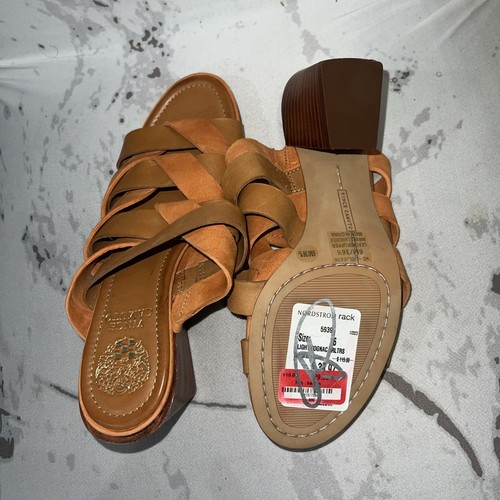 NEW Womens Vince Camuto Deljesta Woven Leather mule Block Heel Sandals shoes 6M - Picture 5 of 5