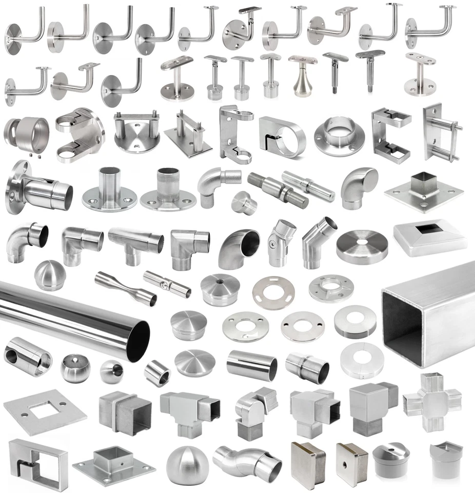 PRIOSTAHL Accesorios de barandilla tubos redondos brida conector de tubo soporte de barandilla tapas de extremo V2A