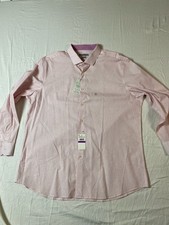 Perry Ellis Portfolio Men's Travel Luxe White Mini Check Button-Down Dress Shirt