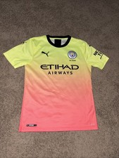 Puma Manchester City FC Mens Away Jersey 125 Years In Volt Neon Yellow Small