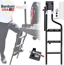 45" Foldable Pickup Truck Tailgate Ladder with Grab Handle, Heavy Duty Universal