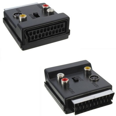 TV Audio Cable Converter Adapter RGB Scart Male to 3x RCA Phono Sockets