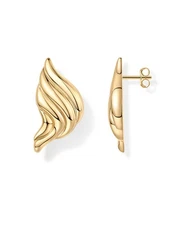 14K Yellow Gold Plated Seashell Stud Earrings for Women | Gold Statement Earring